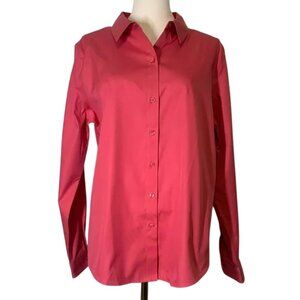 Coldwater Creek Pink Long Sleeve Button Down No-iron Shirt. Size 14.